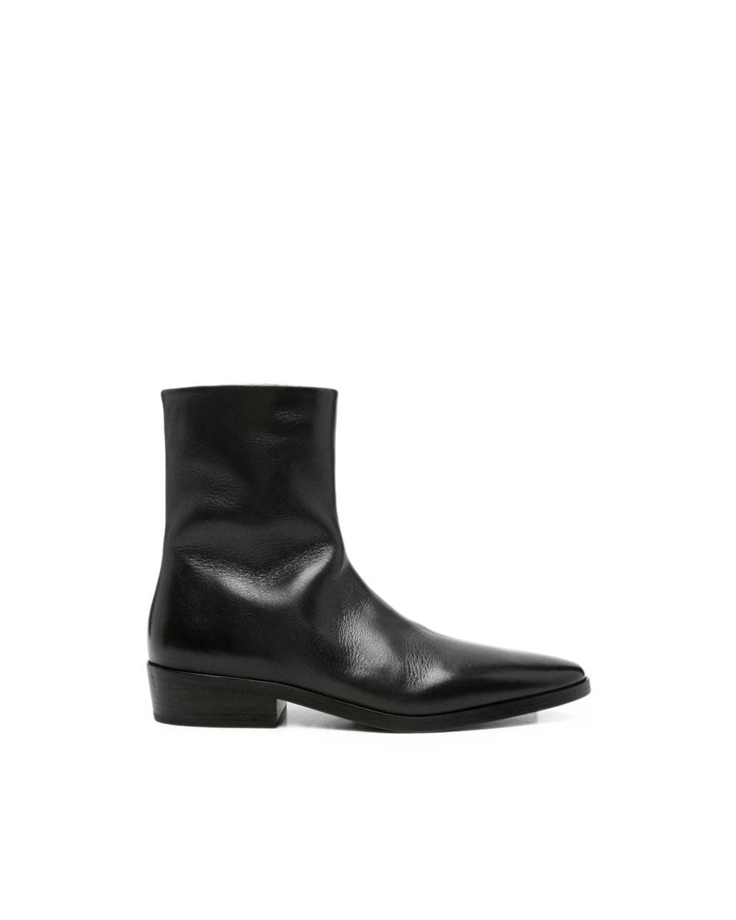 Marsèll Black Side-Zip Leather Ankle Boots for men