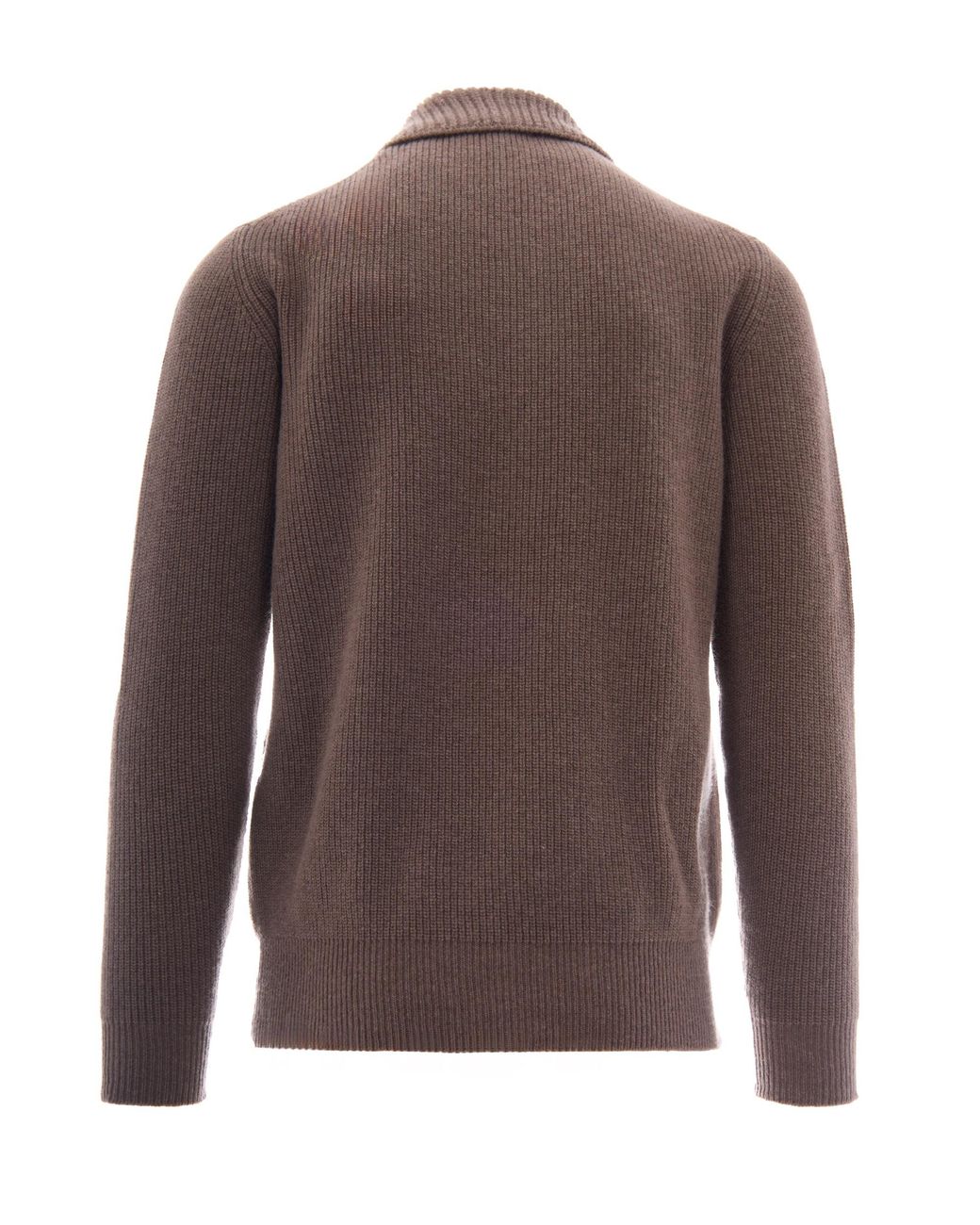 Ballantyne Brown Polo Sweater Fisherman Rib Wool Jumpers for men