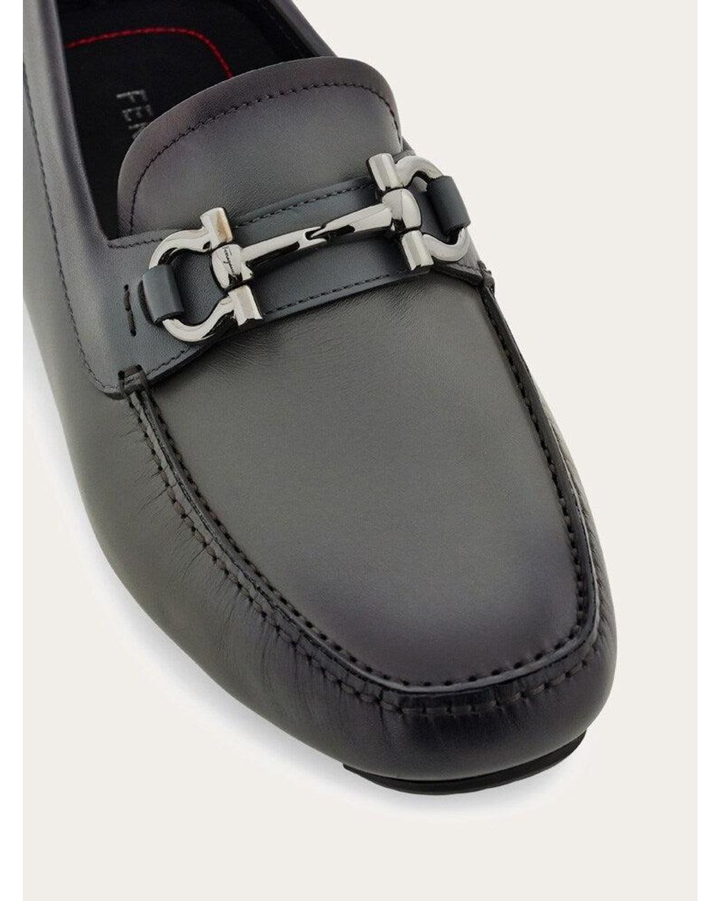 Ferragamo White Calf Leather Loafers for men