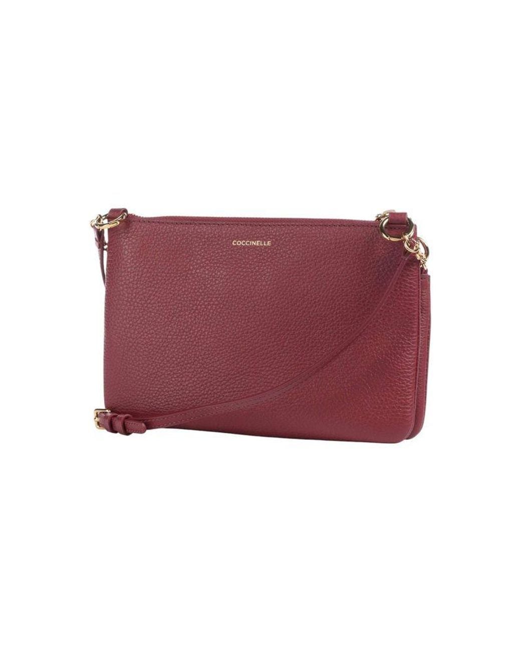 Coccinelle Red Crossbody Bag Cowhide Leather