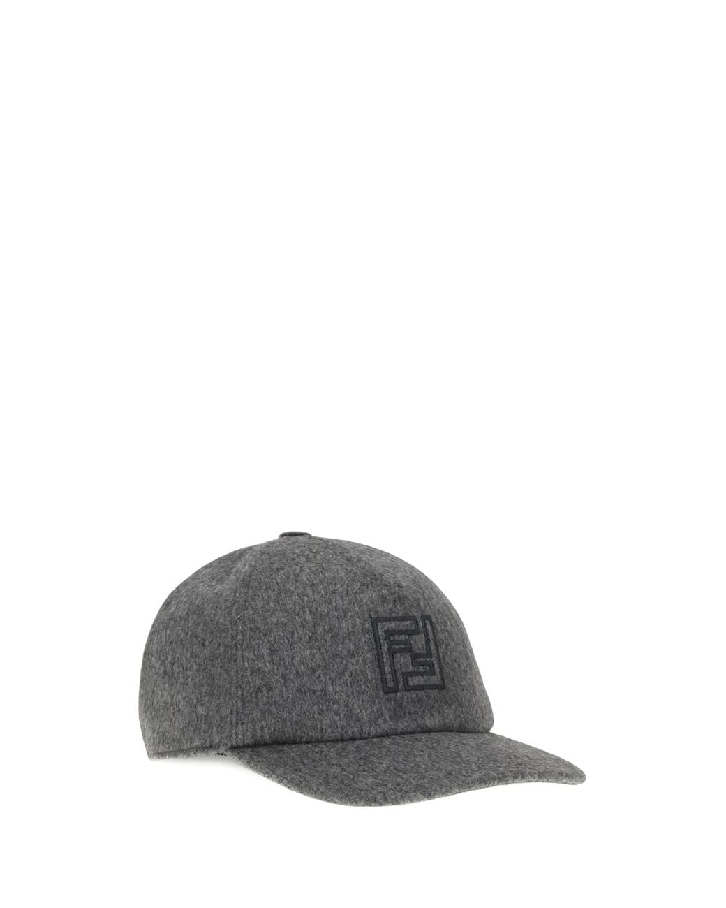 Fendi Gray Wool Baseball Hat