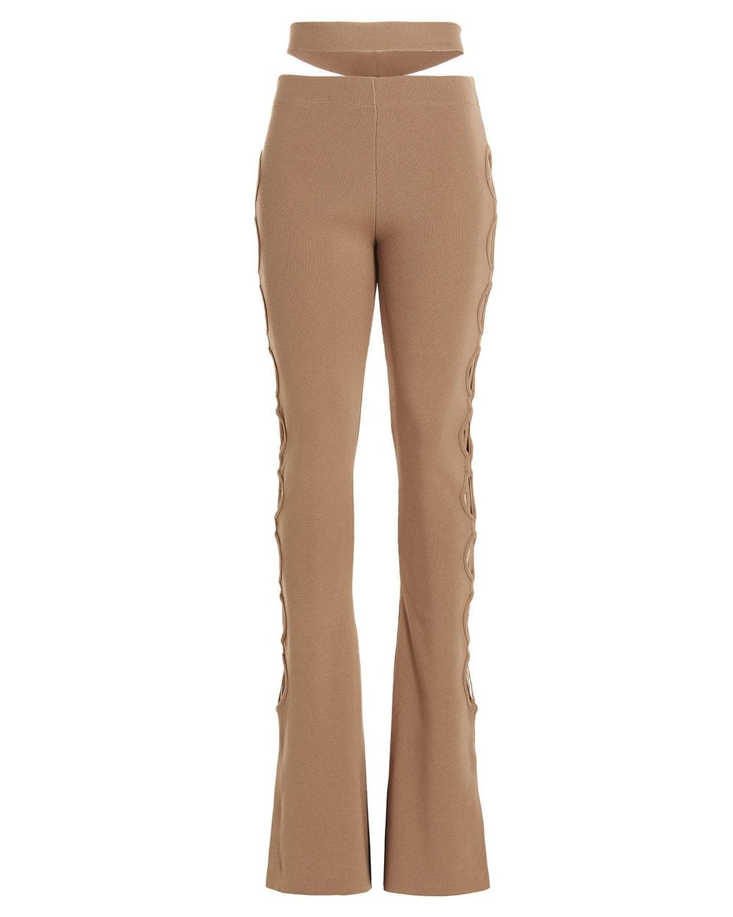 ANDREADAMO Natural Cut Out Pants With Lacing