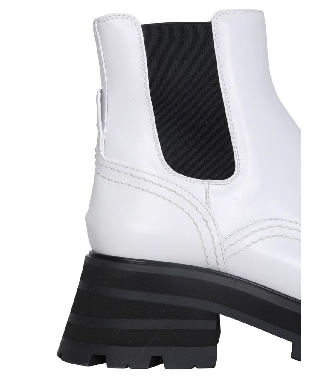 McQueen White Wander Chelsea Boots Calfskin