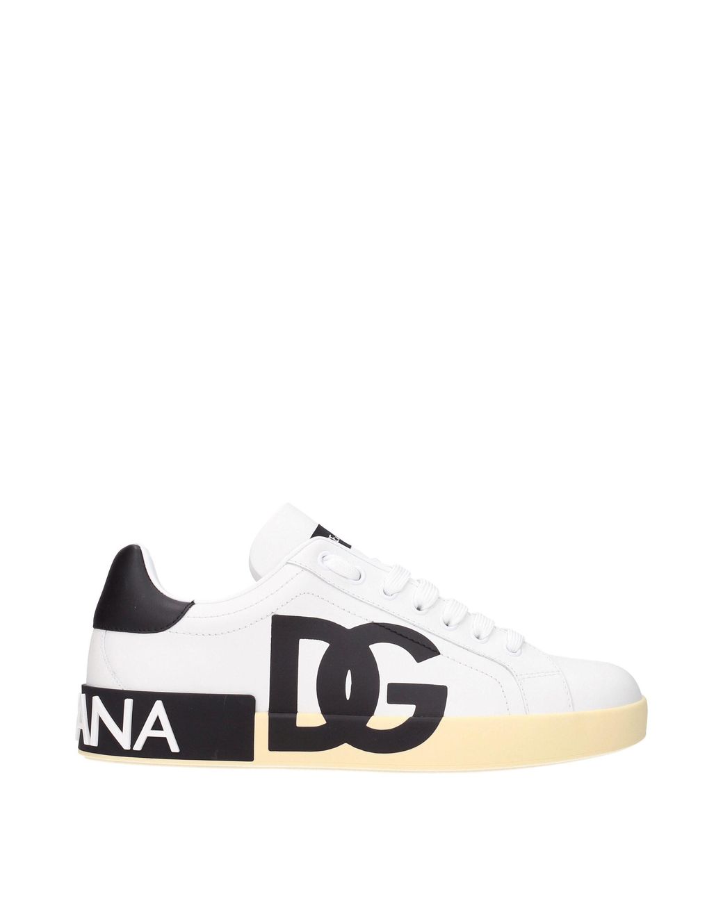 Dolce & Gabbana White Logo Leather Sneakers for men