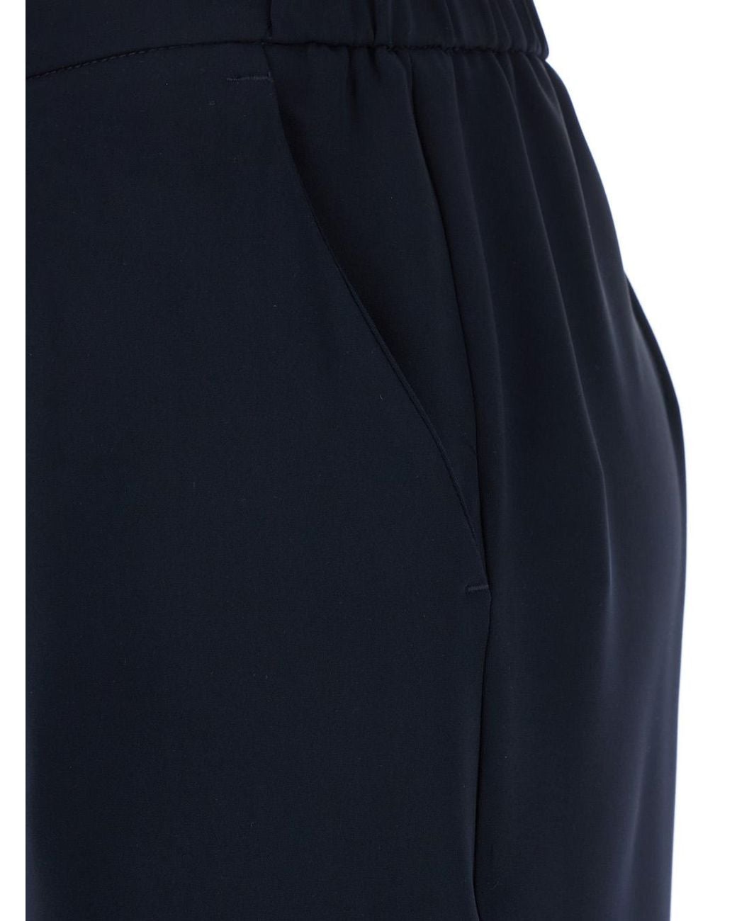 Le Plain Blue Pants With Elasticated Waist