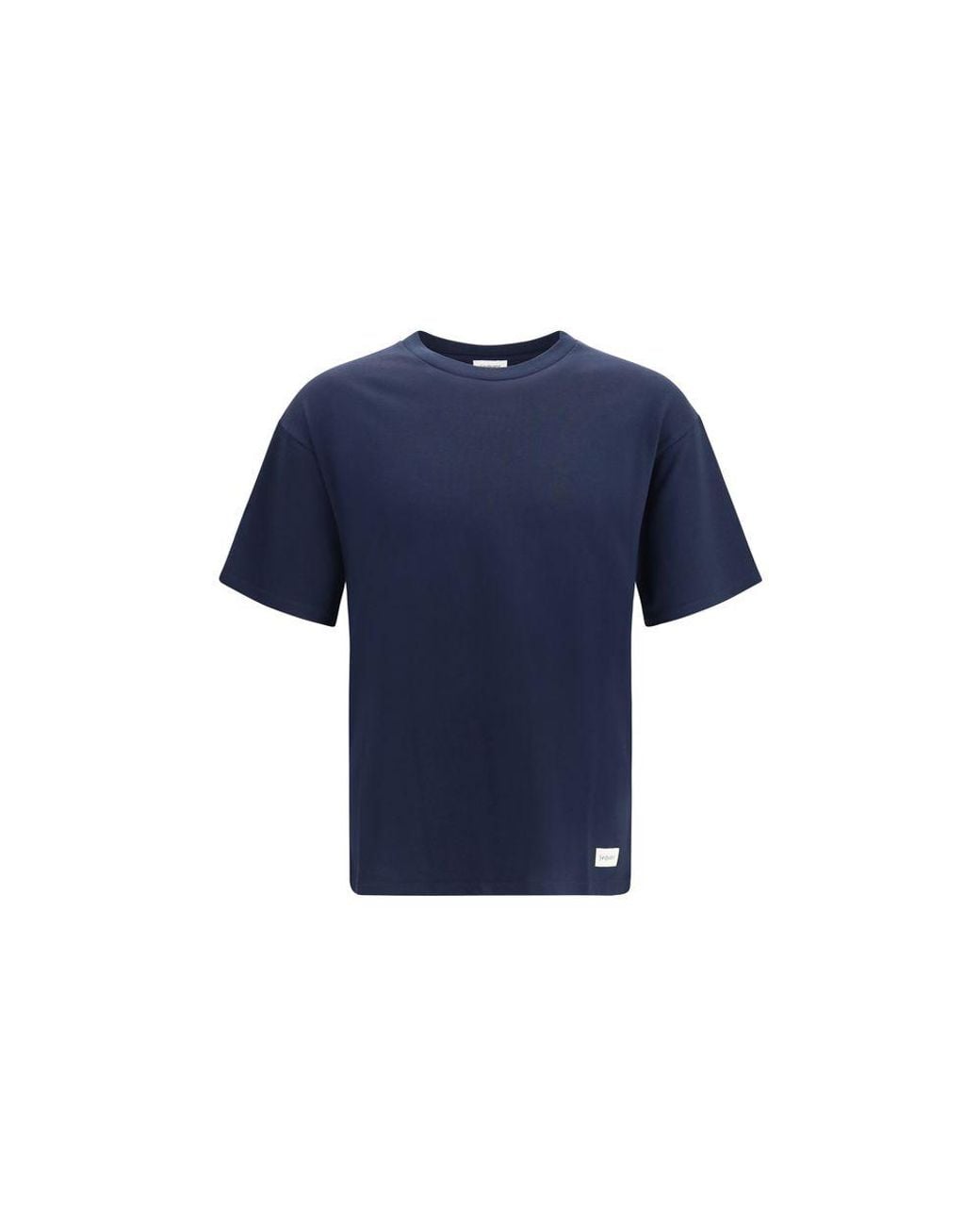 Saint Laurent Blue Saint Laurent Cotton-Modal Crewneck T-Shirt for men