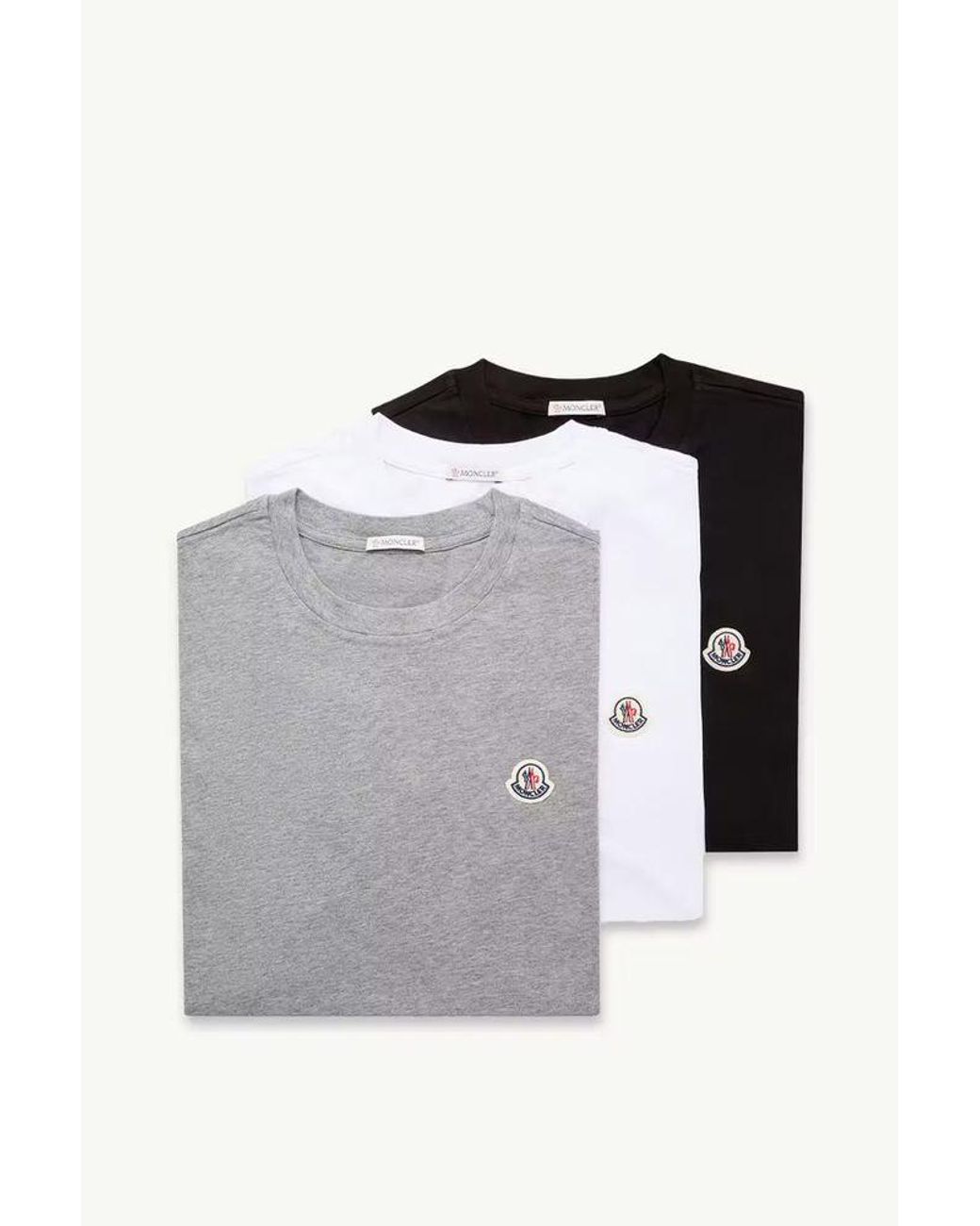 Moncler Multicolor Moncler Logo-Embroidered Three-Pack T-Shirt — Multi for men