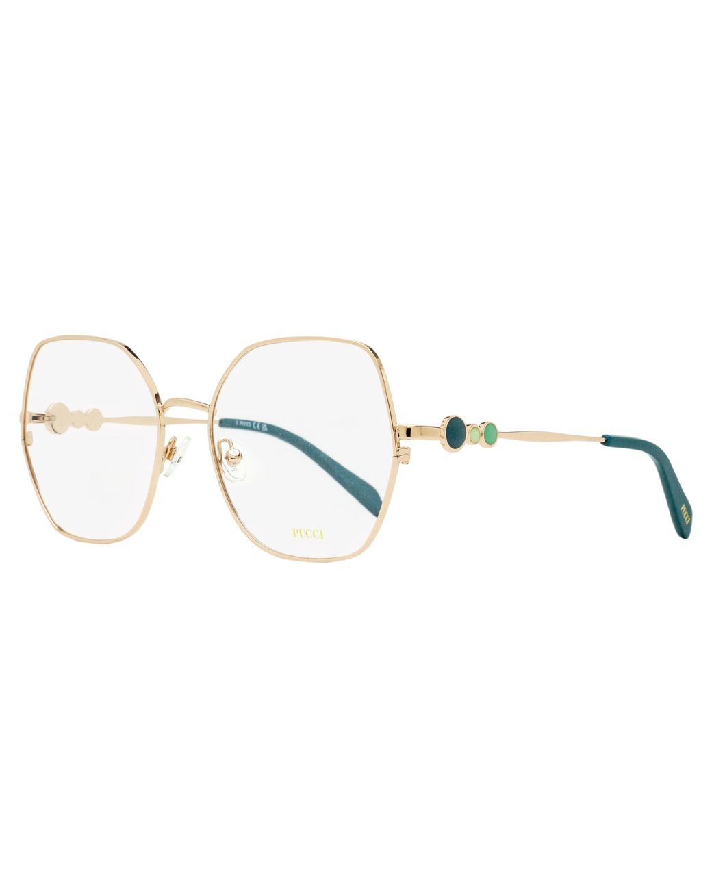 Emilio Pucci Black Pucci Oversized Octagonal Eyeglasses Ep5204 028- 55Mm Metal/Plastic (Acetate)