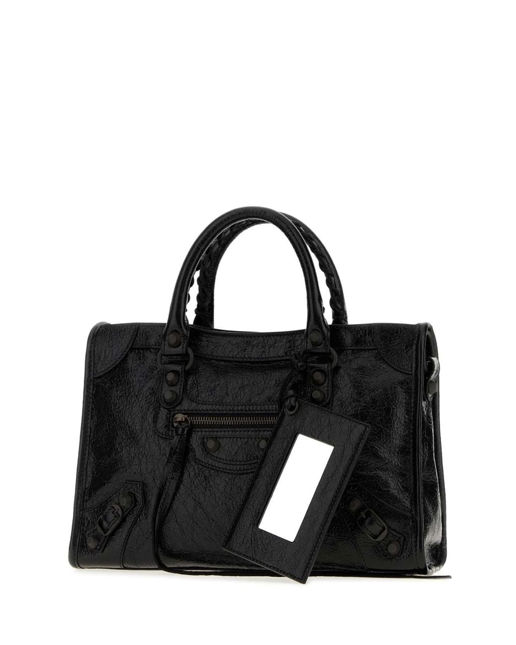 Balenciaga Black Balenciaga Lambskin Leather Top Handle Bag
