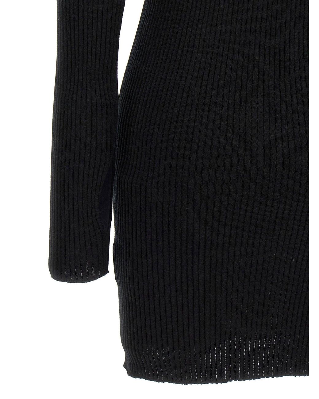 Courreges Black Solar Light Ribbed Knit Sweater