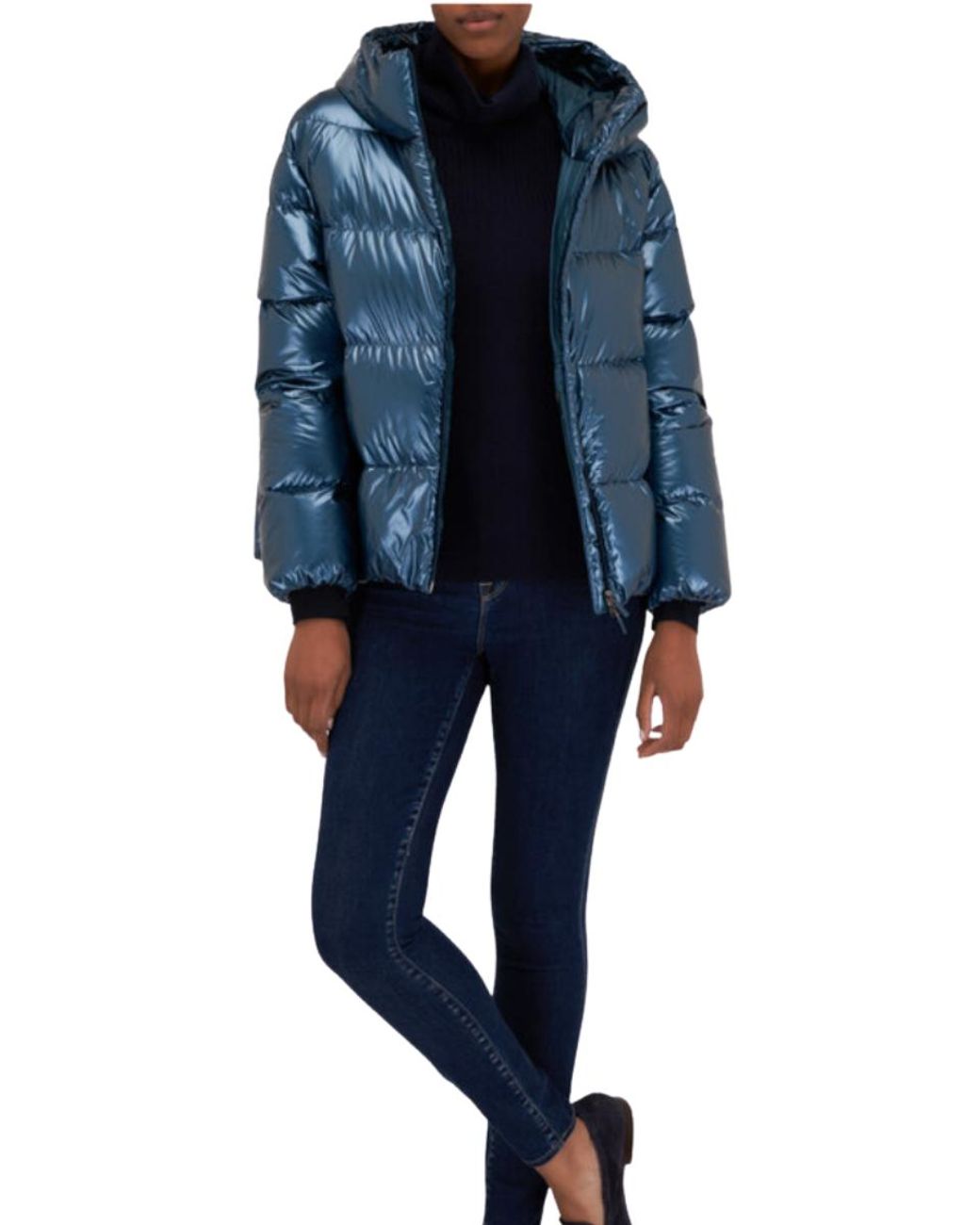 Herno Blue Laminar Bomber Jacket Indian Clothing