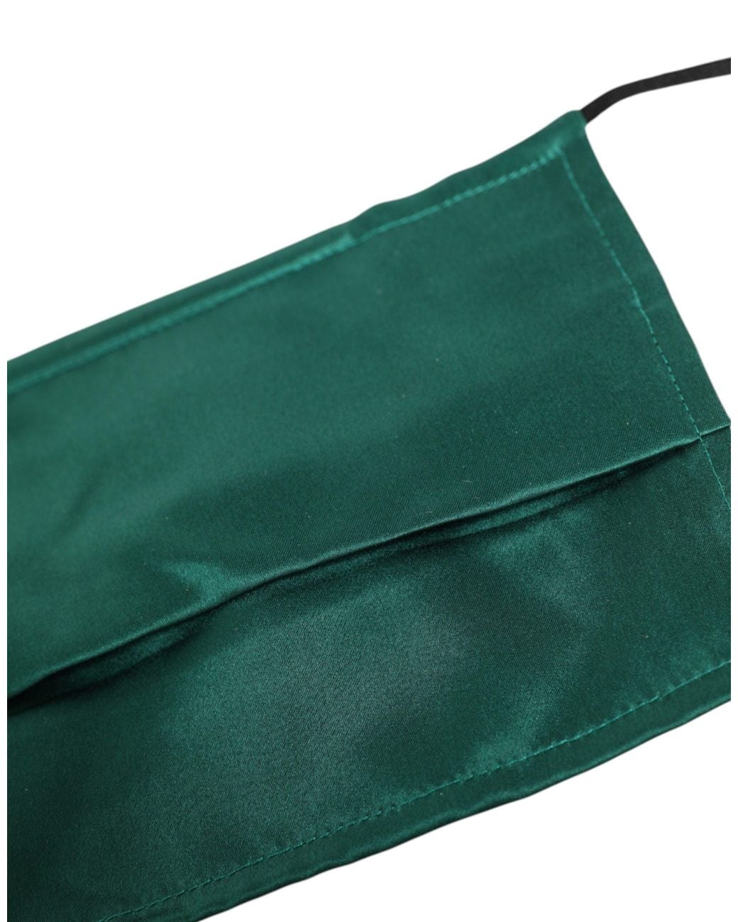 Dolce & Gabbana Green Silk Pleated Elastic Ear Strap Face Mask Accessory