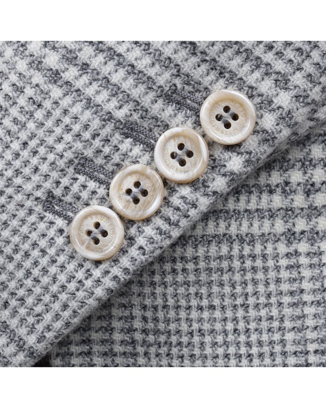 Brunello Cucinelli Gray Light Wool Check Suit for men