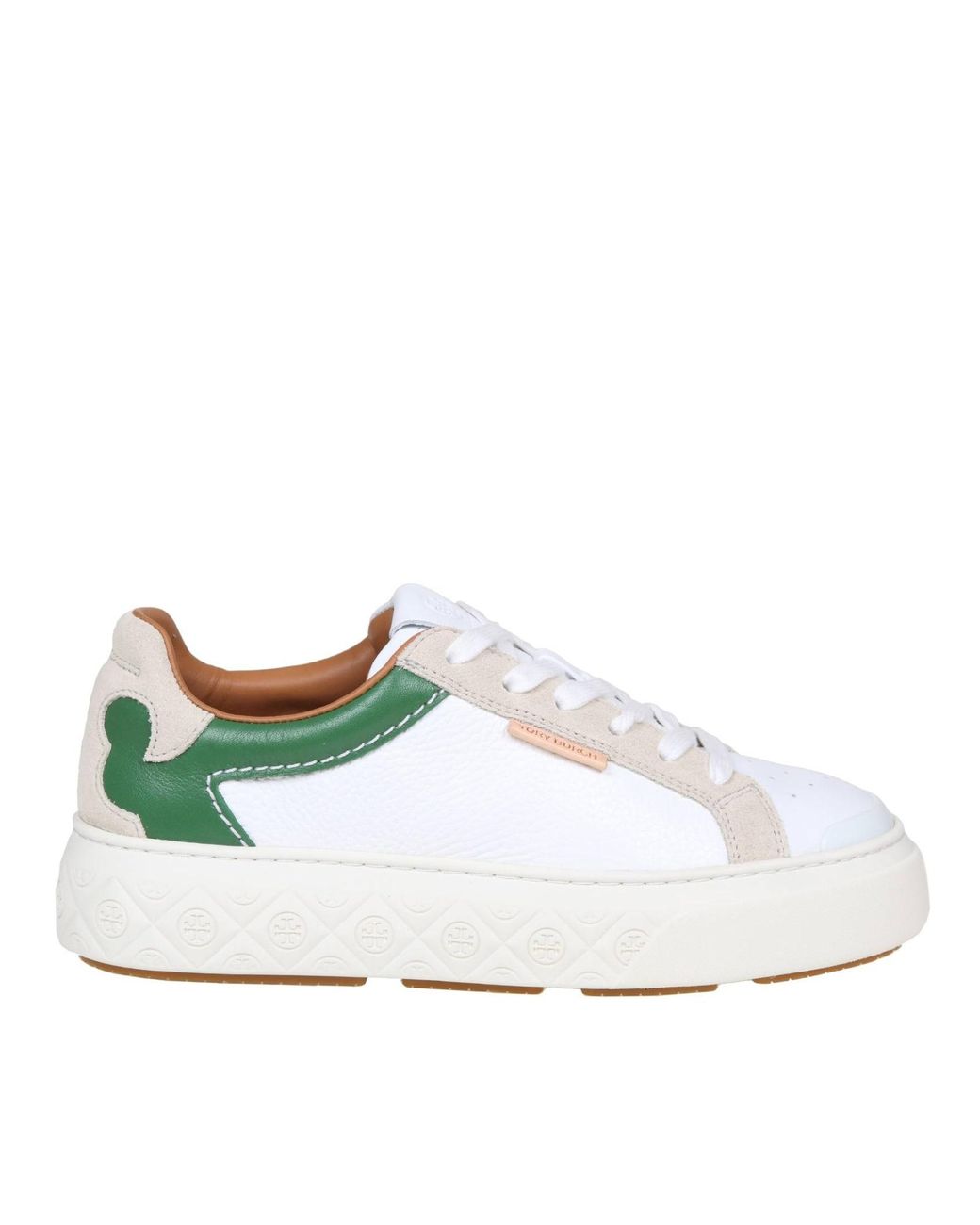 Tory Burch Sneaker Ladybug In White And Green Leather | Lyst