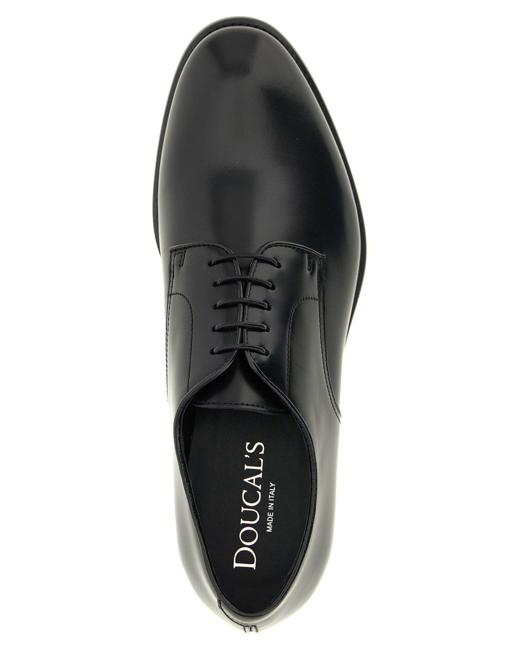 Doucal's Black Brushed Calf Leather Oxford for men