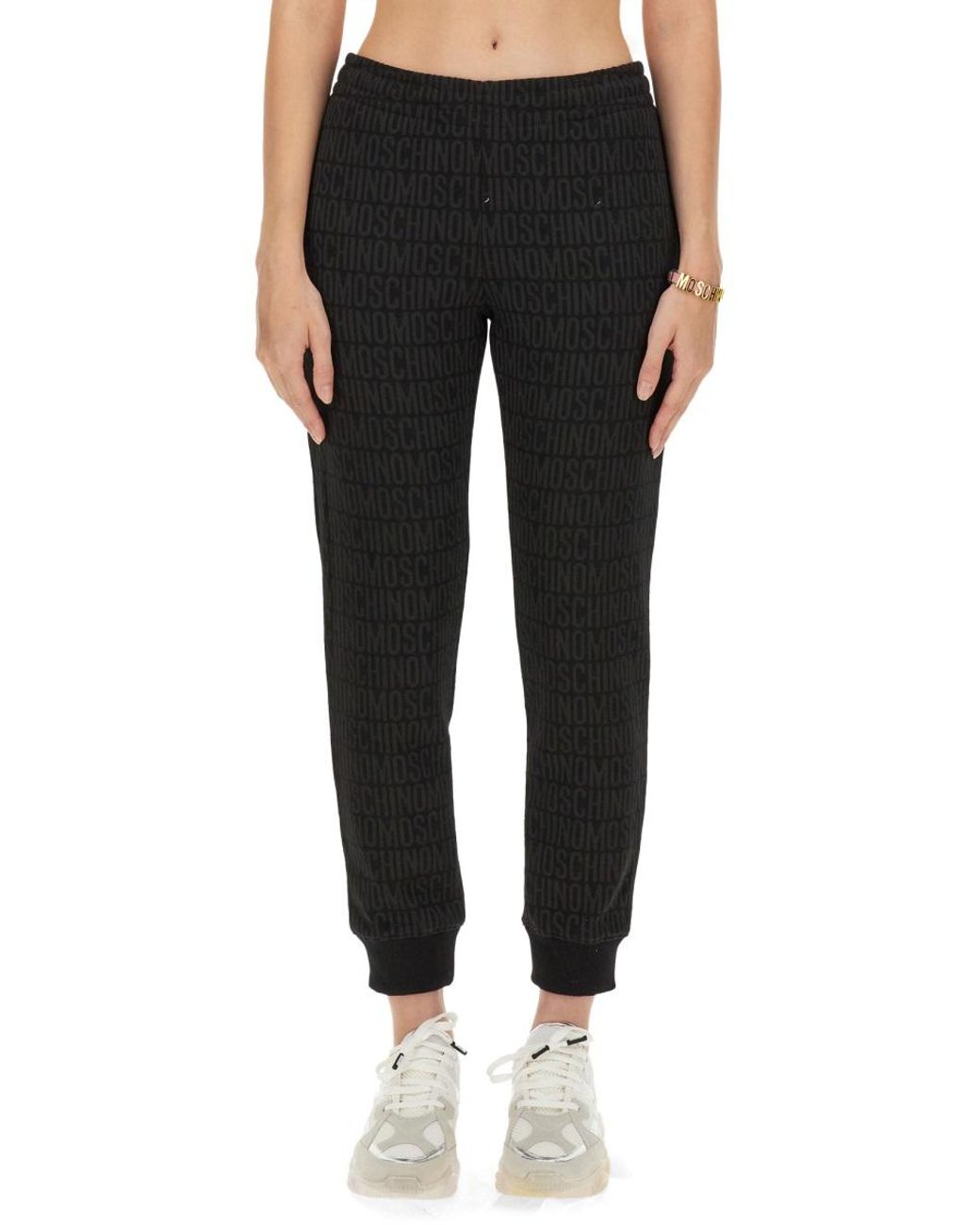 Moschino Black Moschino Cotton-Polyester Blend Joggers