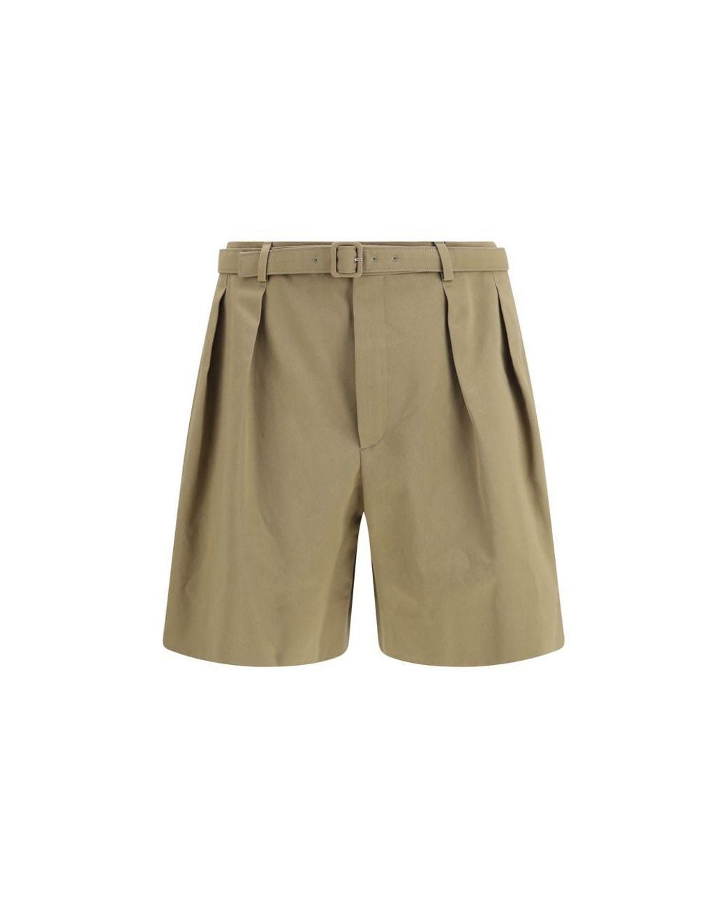 Saint Laurent Green Beige Cotton Bermuda Shorts for men