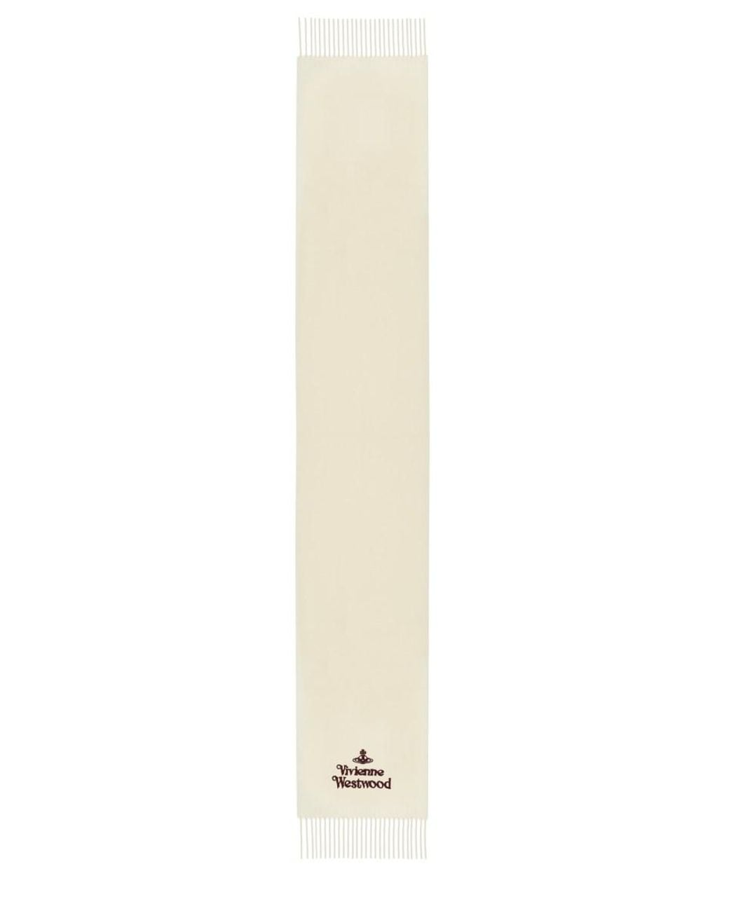 Vivienne Westwood White Logo Scarf Wool Scarfs