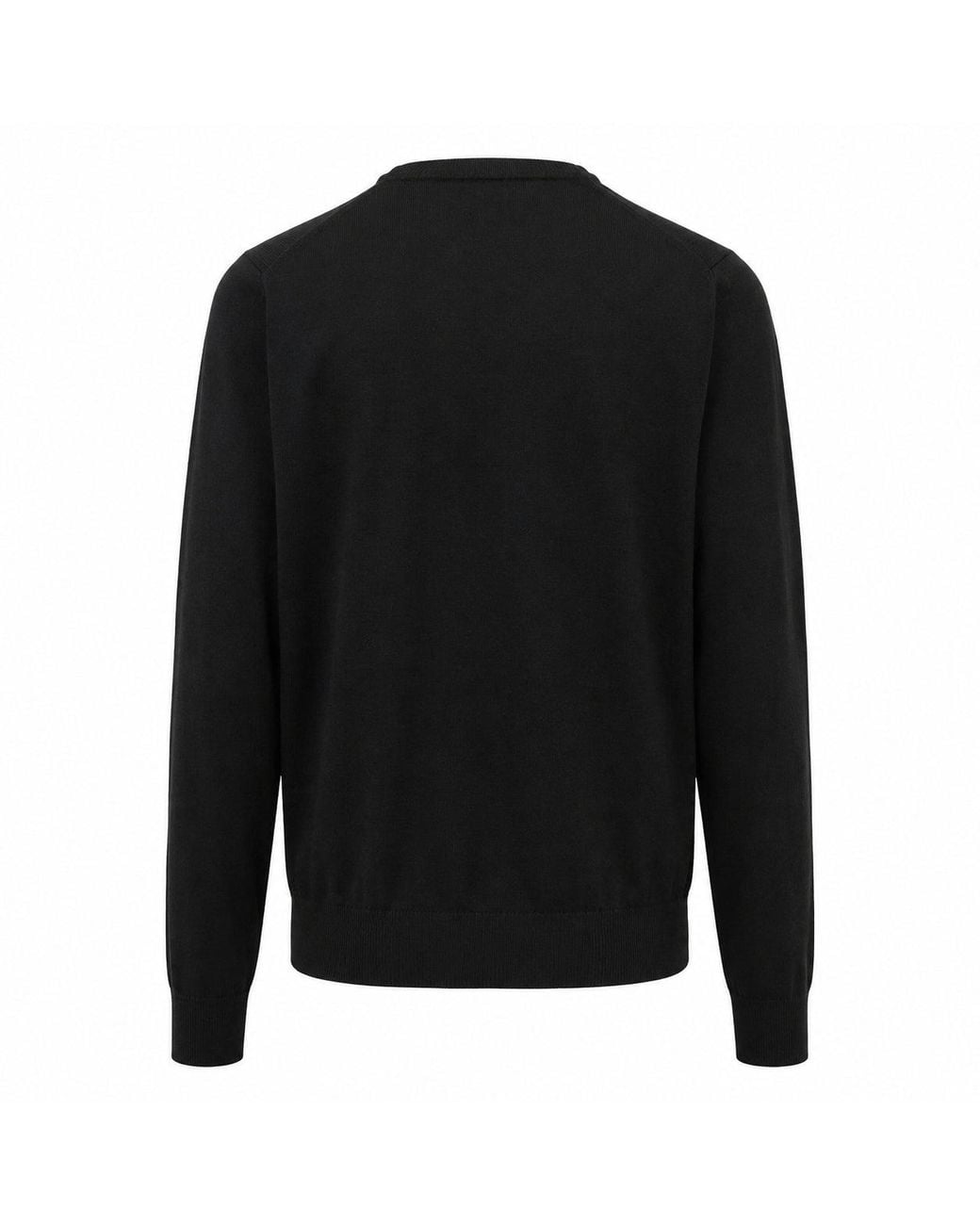 Emporio Armani Black Pure Virgin Wool Knit V-Neck Cardigan With Tonal Micro Eagle Embroidery for men