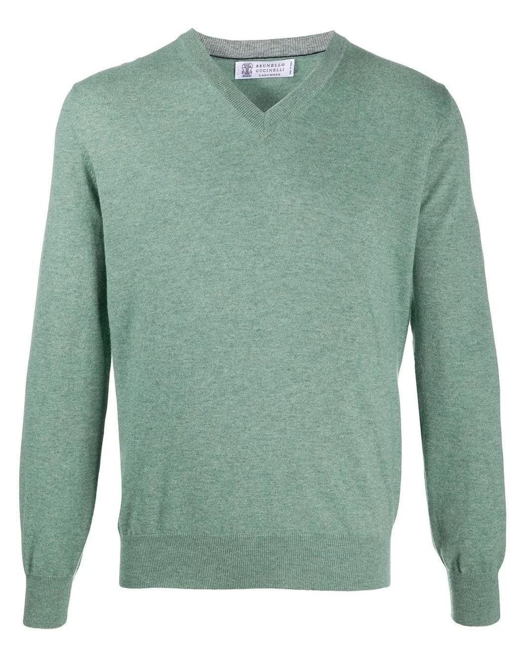 Brunello Cucinelli Green Light Wool Sweater for men