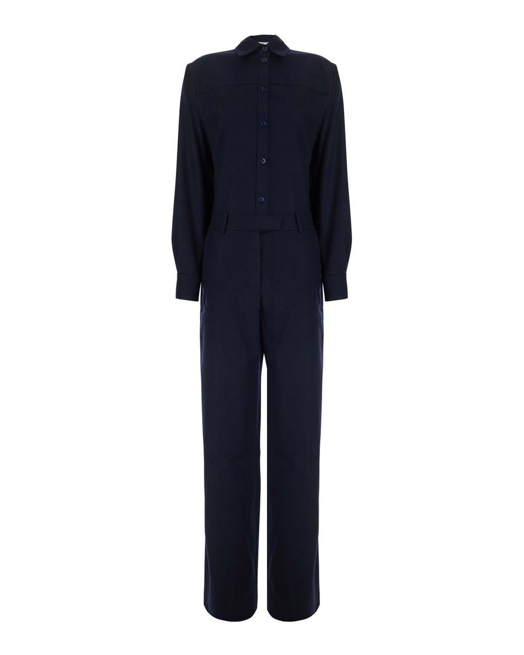 PT Torino Blue Jumpsuit With V-Neck Flannel Jumpsuits