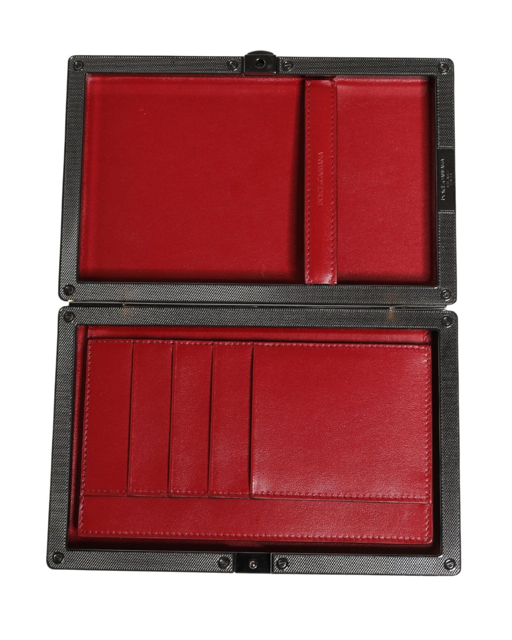 Dolce & Gabbana Natural Velvet Calf Leather Clutch Evening Purse Bag Aluminium