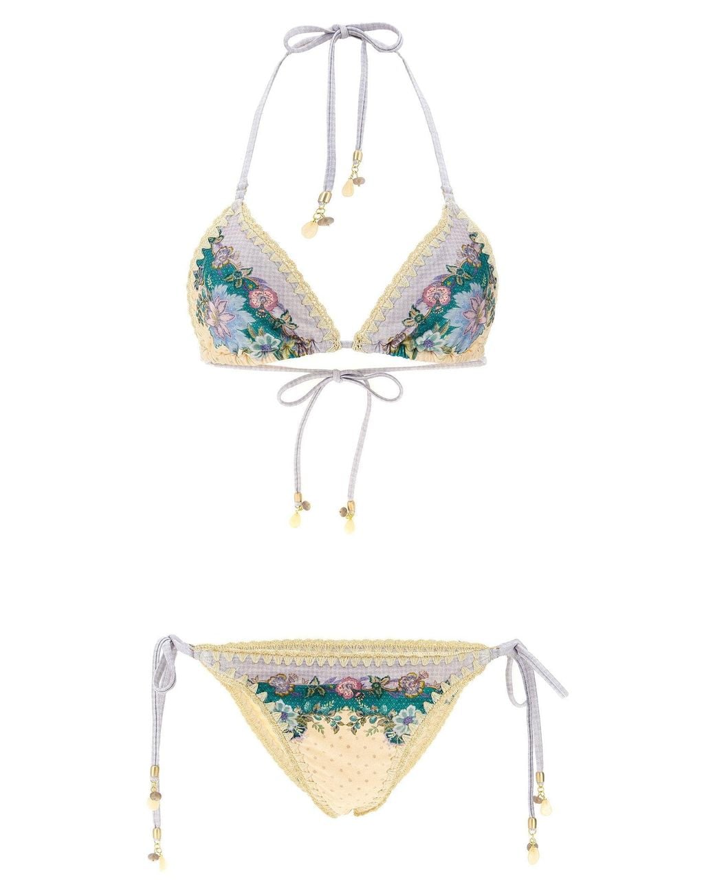 Zimmermann White Indra Bikini — Cream