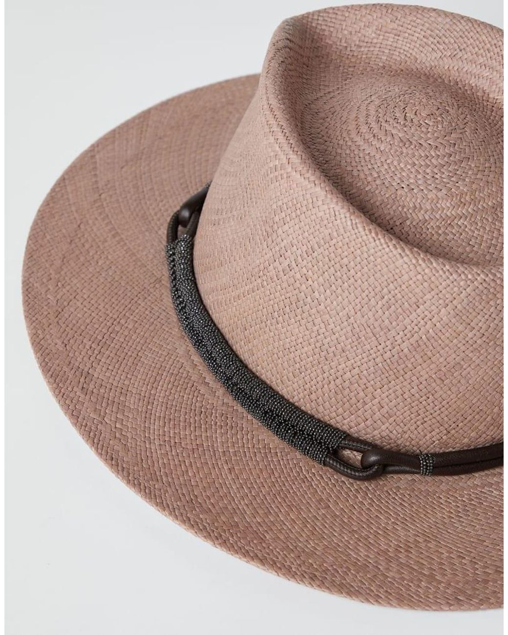Brunello Cucinelli Multicolor Woven Fedora Hat