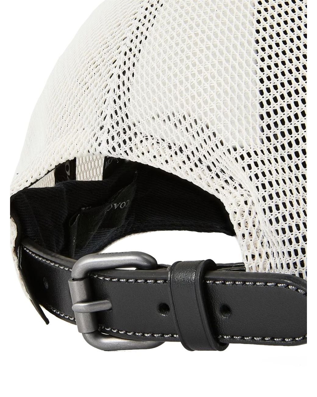 COACH White Embroidered Logo Trucker Hat Cap