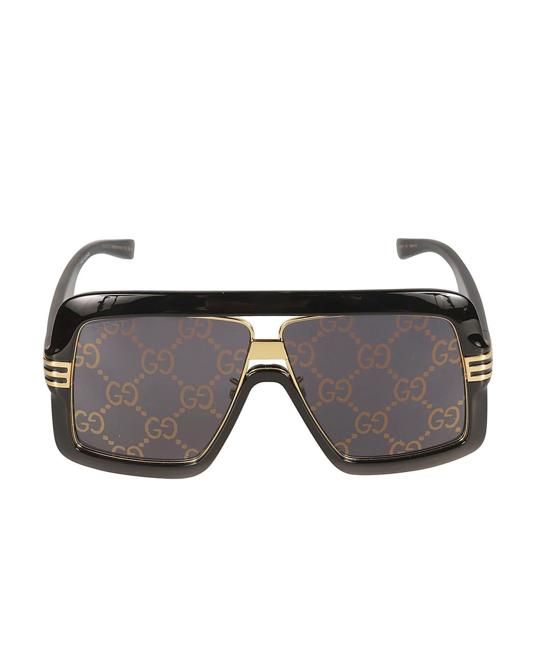Gucci Logo Monogram Square Sunglasses in Gray for Men | Lyst