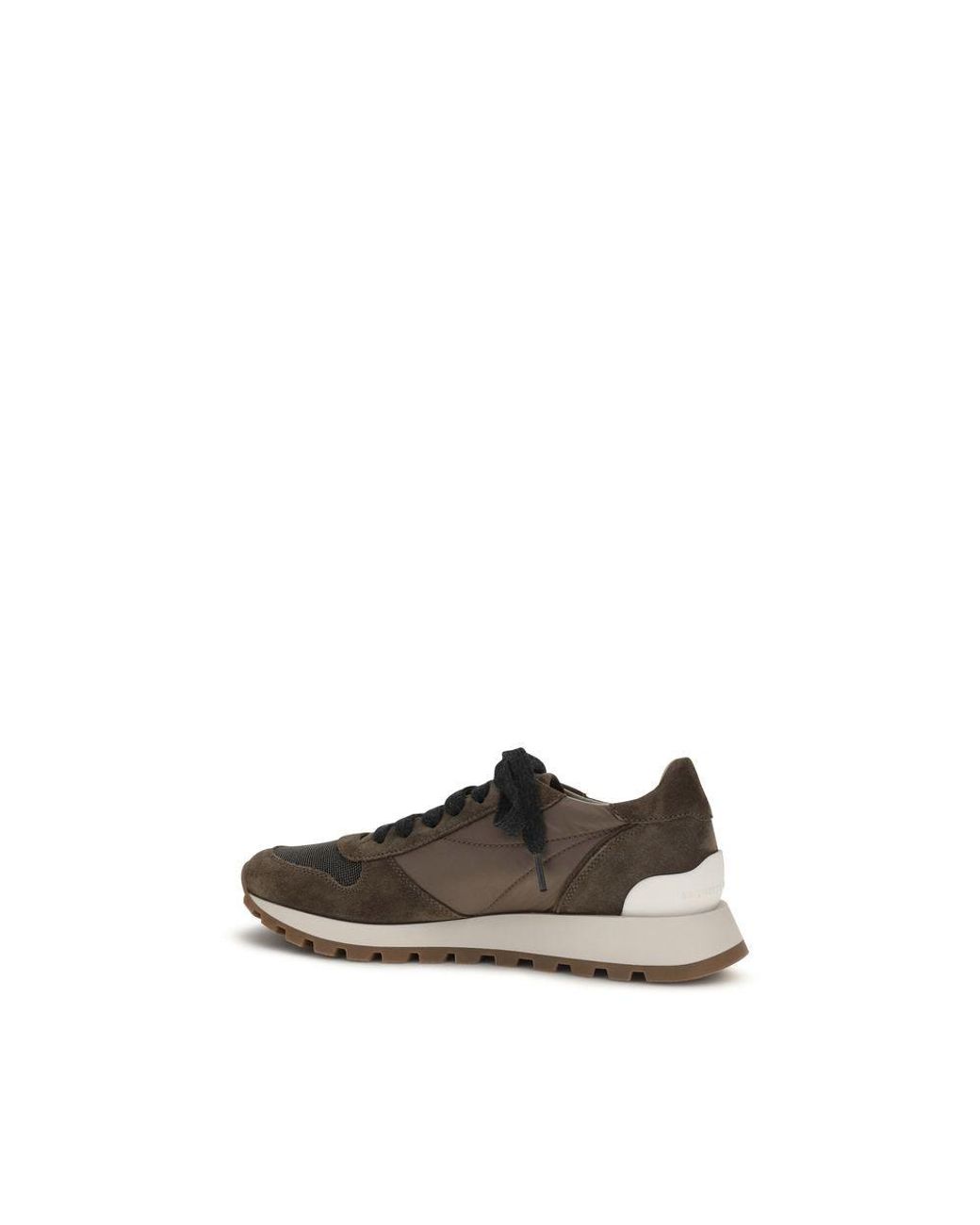 Brunello Cucinelli Brown Calf Leather Bos Taurus Athletic Sneakers