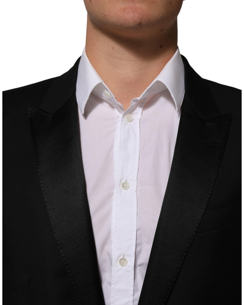 Dolce & Gabbana Black 2 Buttons Jacket Formal Piece Suit Wool for men