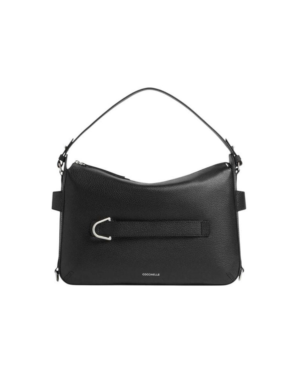 Coccinelle Black Hobo Bag Grained Leather