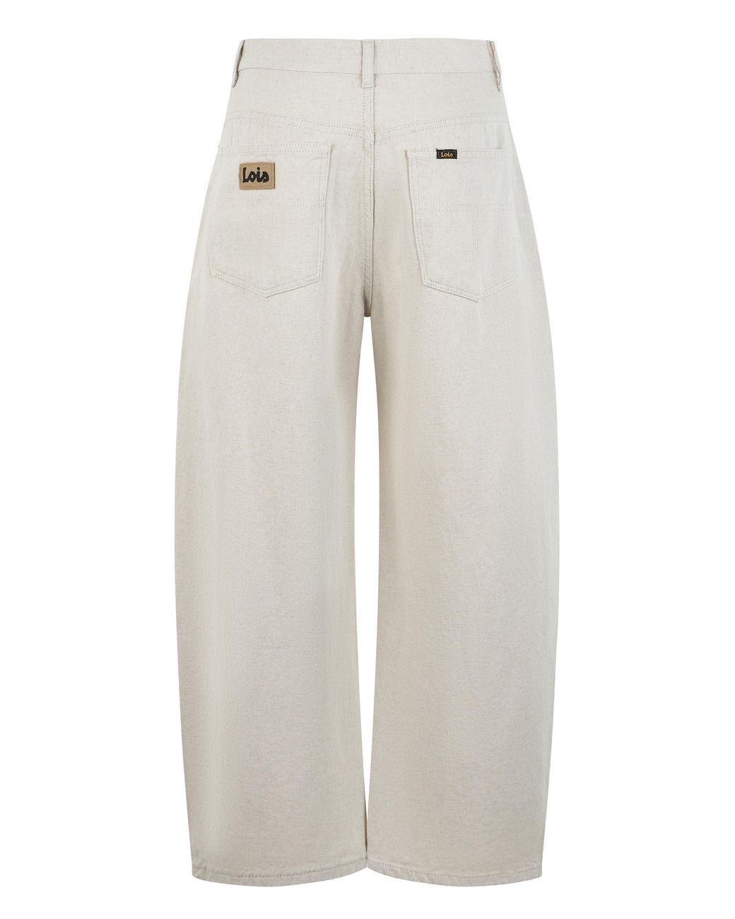 Lois White Wide-Leg Jeans Cotton-Linen Blend