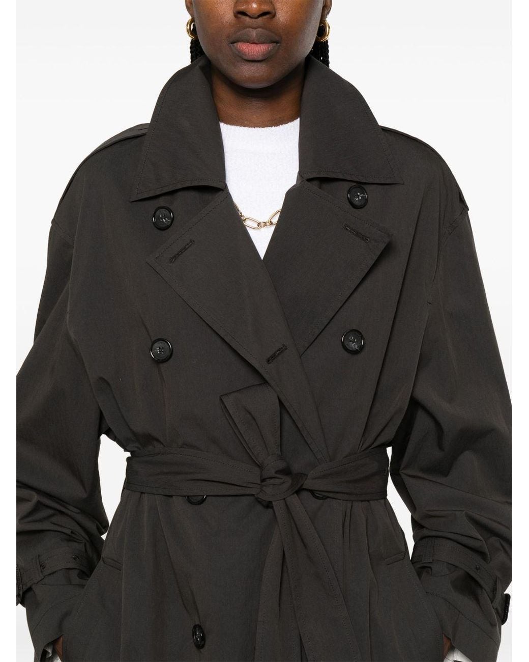 Totême  Black Cotton Blend Trench Coat