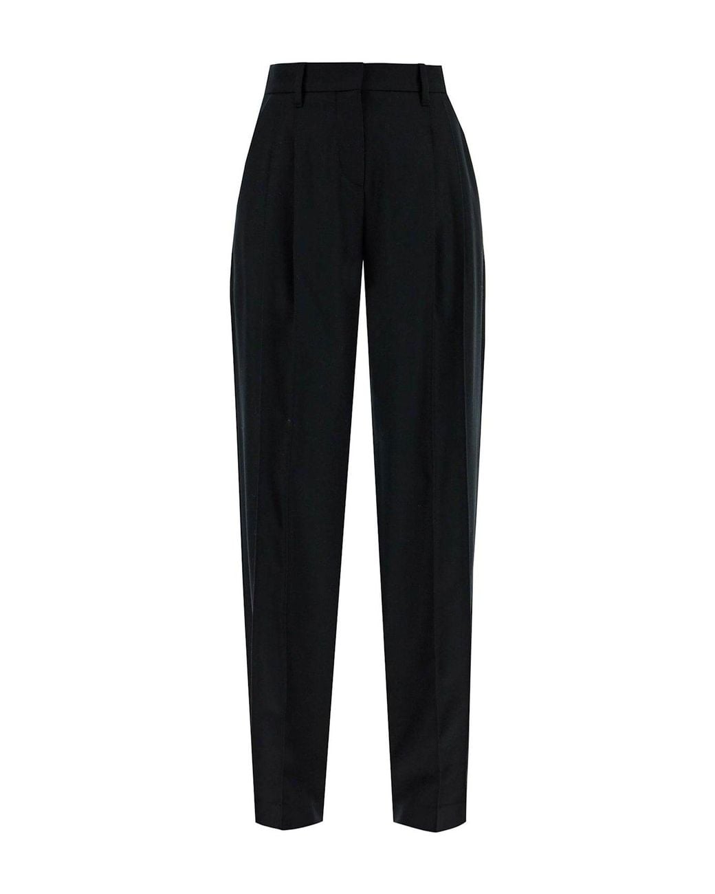 Brunello Cucinelli Black Wool Tapered Trousers