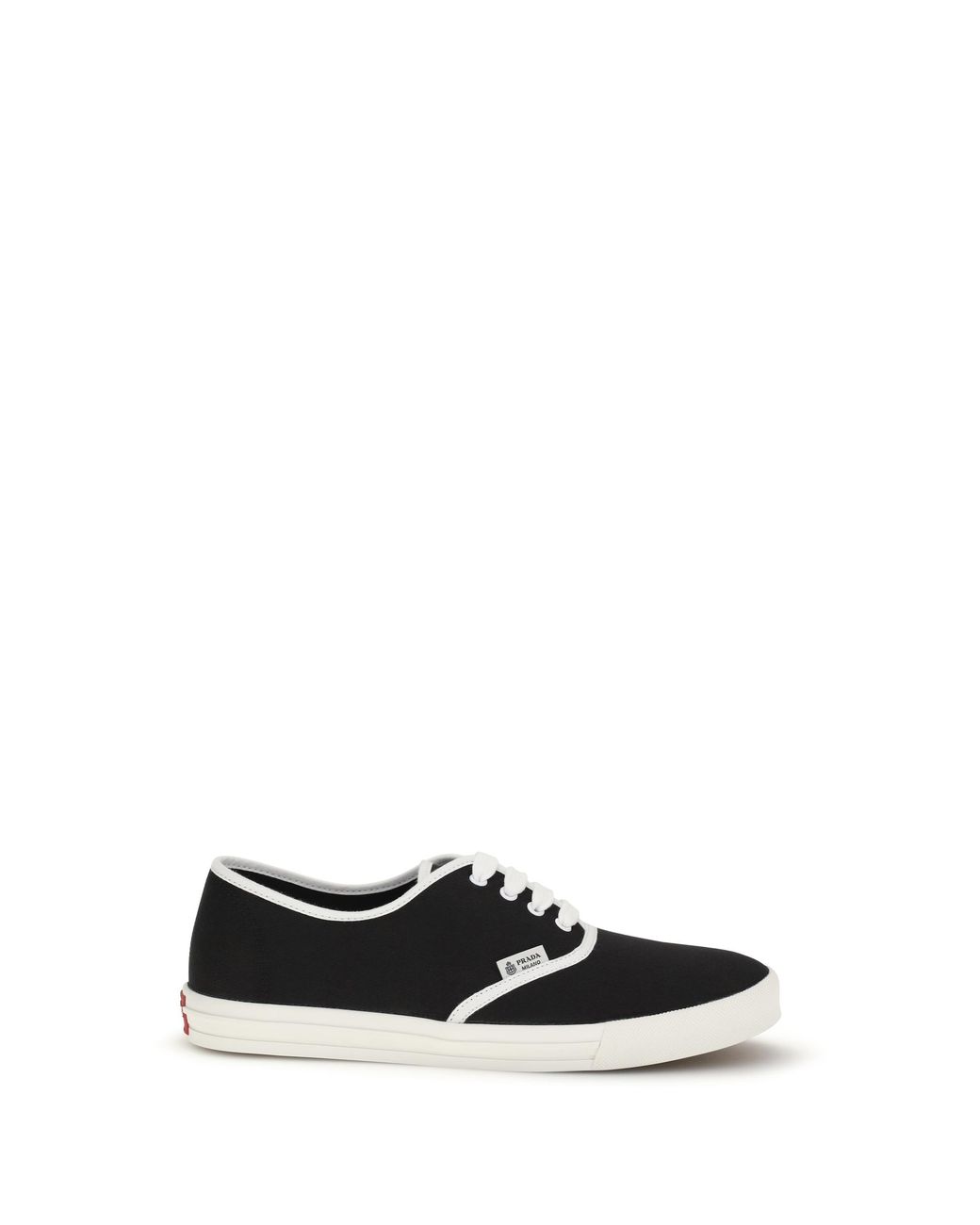 Prada White Sneakers Drill Cotton Upper Lace-Up Shoes for men