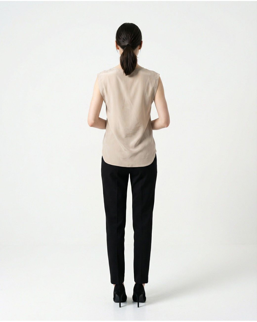 Brunello Cucinelli Natural Beige Silk Tank Tops
