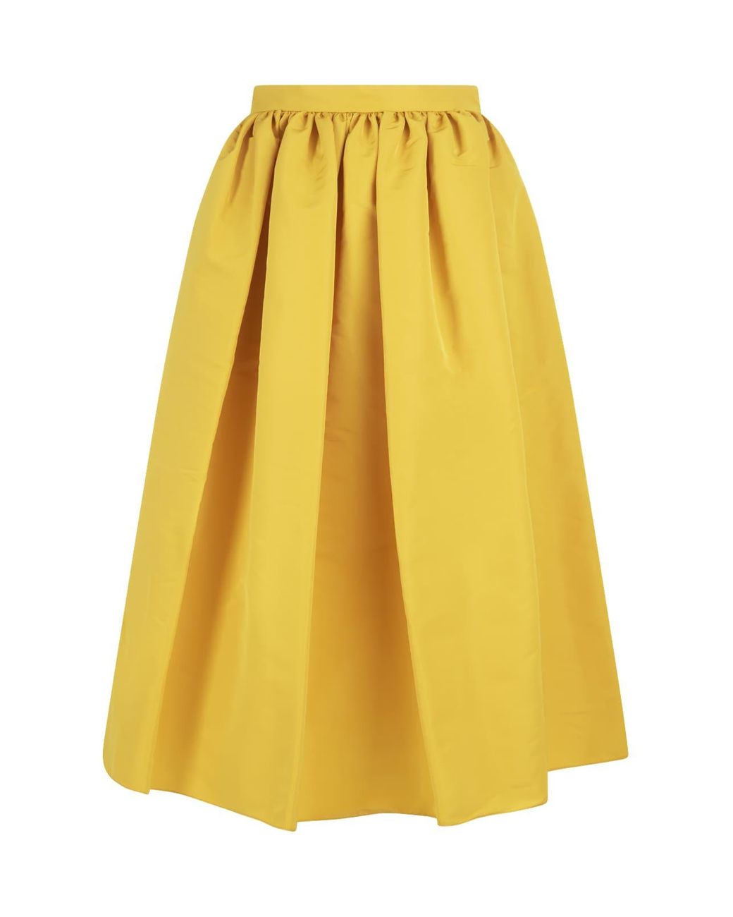 Alexander McQueen Pop Yellow Taffeta Midi Skirt | Lyst