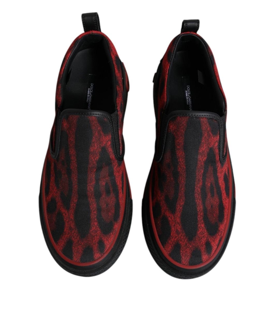 Dolce & Gabbana Red Dolce & Gabbana Leopard-Print Cotton Sneaker for men