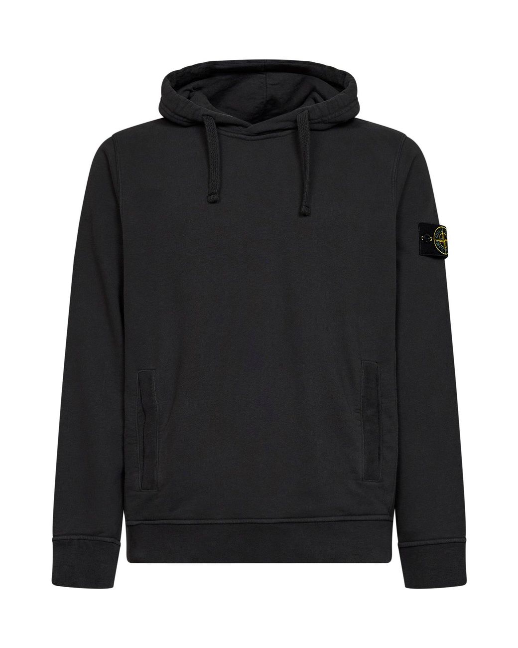Stone Island Black Lead Stretch Organic Cotton Hoodie for men