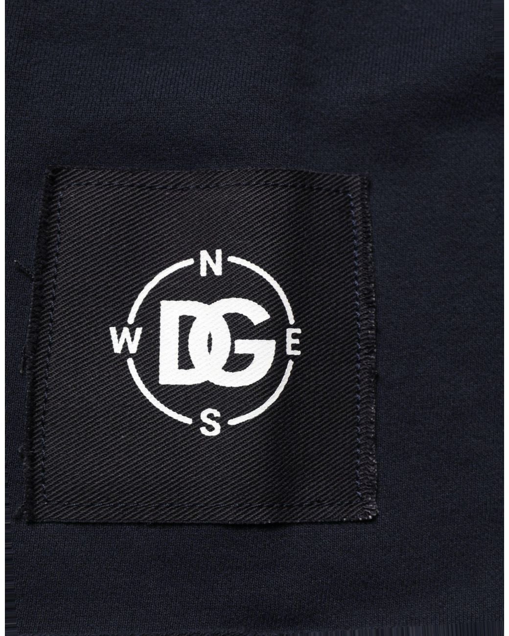 Dolce & Gabbana Blue Dark Logo Cotton Sweatshirt Sweater Clothing for men