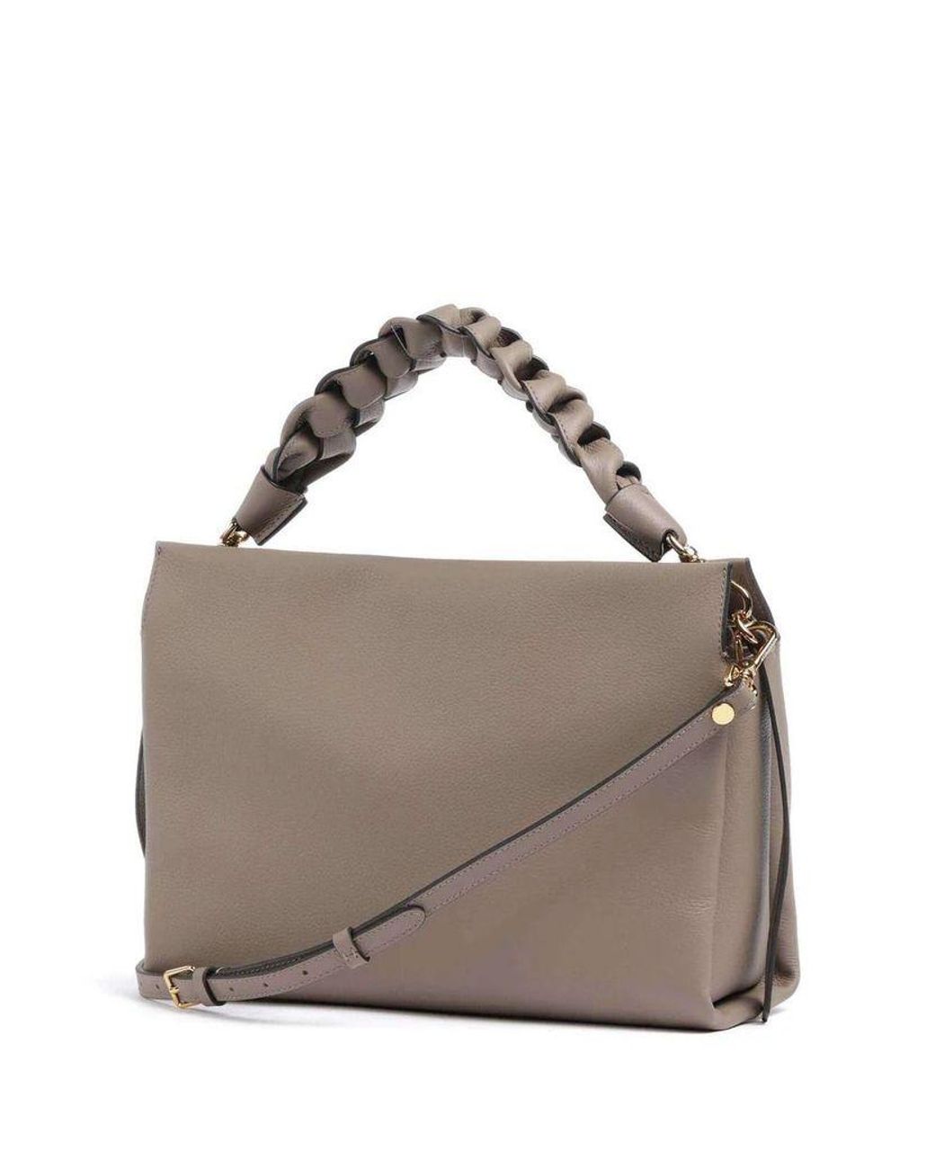 Coccinelle Gray Hobo Bag Warm Taupe-Rosette Taupe/Rosette Double Grainy Leather Handbags