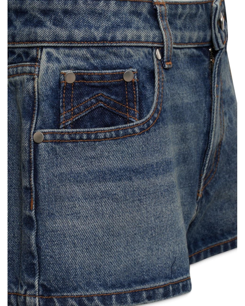 Rhude Blue Low-Waist Denim Short Dark