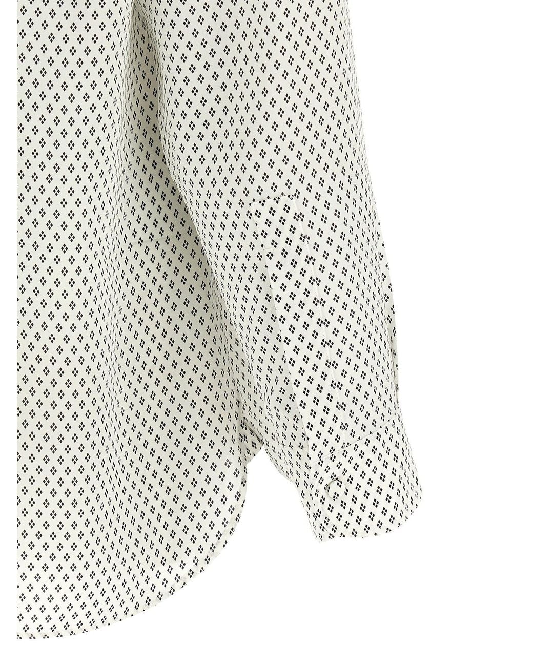 Tom Ford White Diamond-Print Silk Crepe Shirt for men