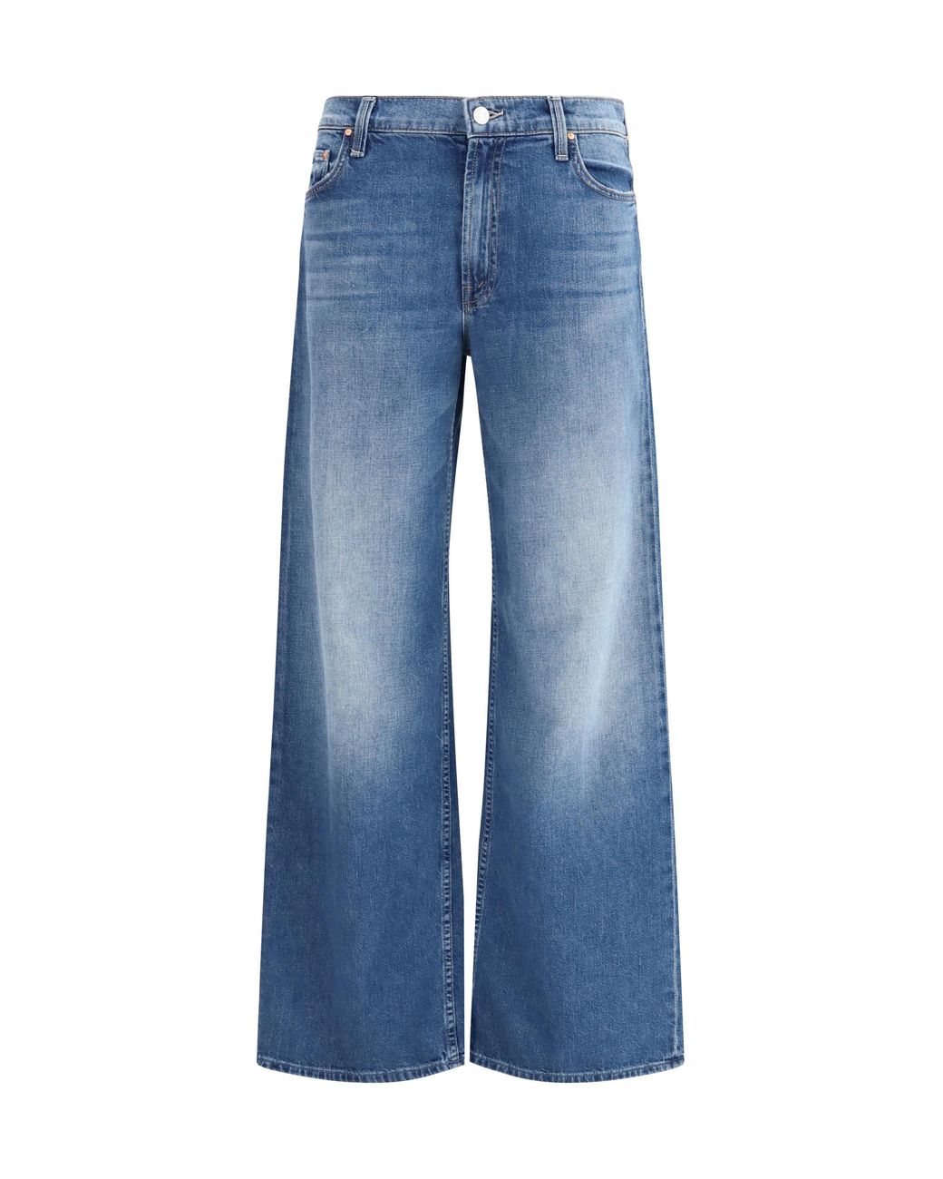 Mother Blue The Rerun Zip Sneak Jeans Cotton; Recycled Cotton