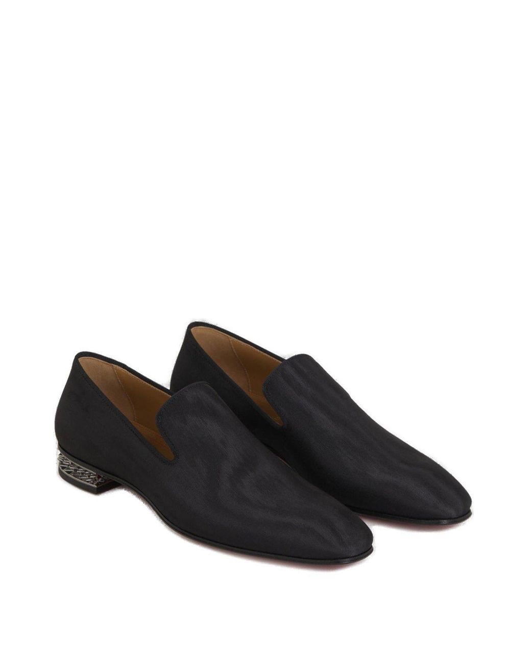 Christian Louboutin ベルベットローファー Dandyrocks スパイク Auth CHRISTIAN LOUBOUTIN Dandelion Spikes Black Leather Mens