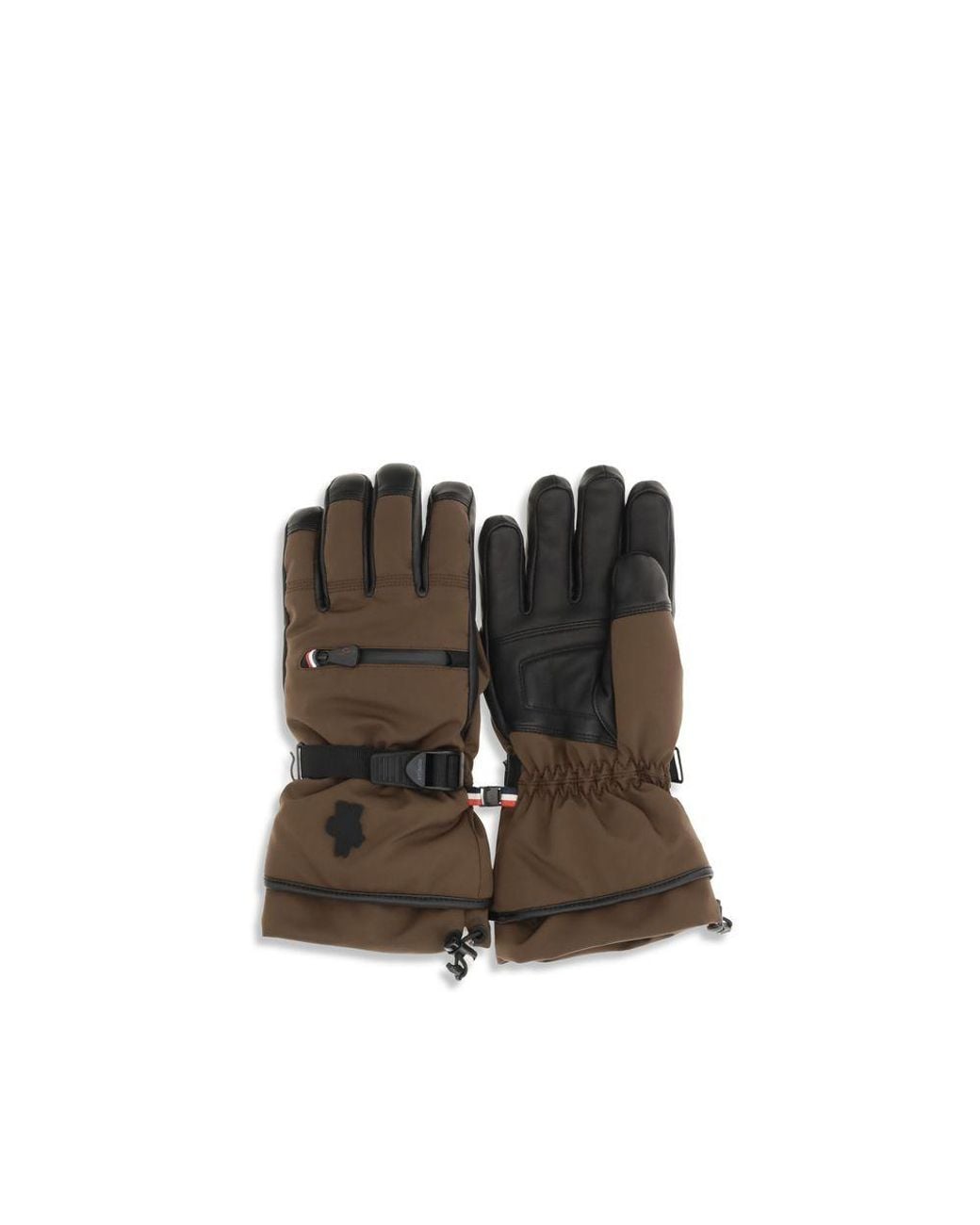 Moncler Brown Nylon Gloves for men