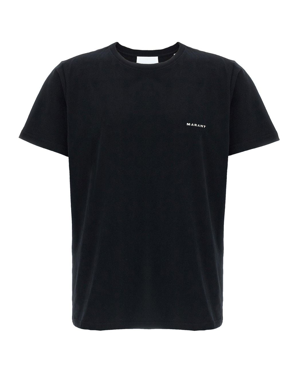 Isabel Marant Black Logo-Flocked Cotton T-Shirt