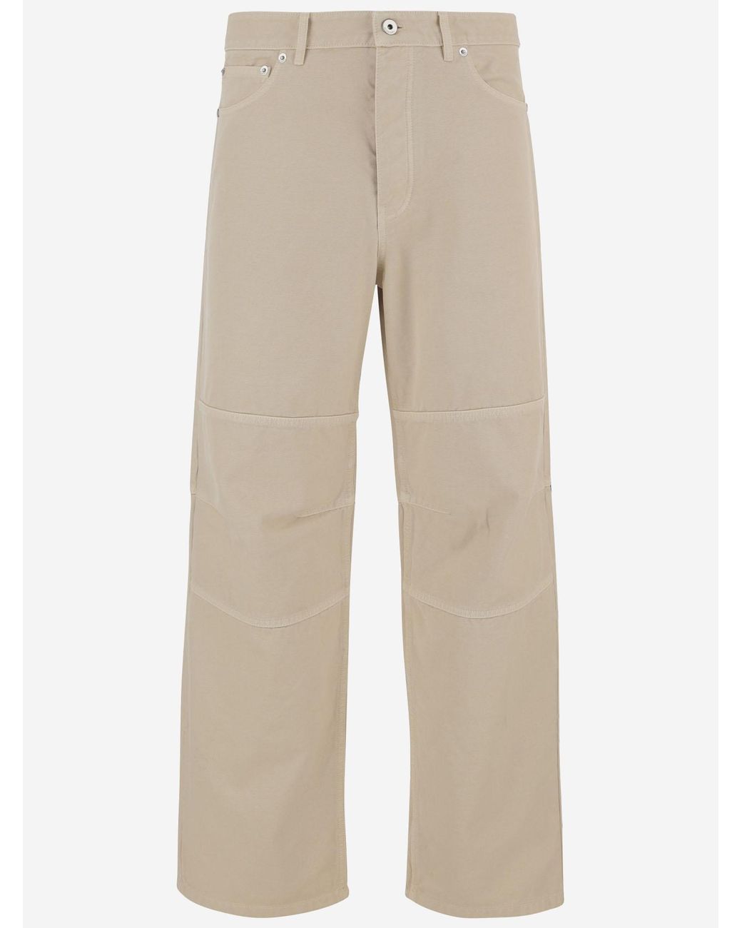 Burberry Natural Cotton Pants With Logo for men